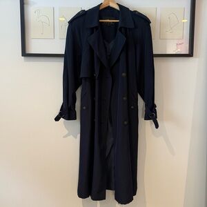 Utex Double Breasted Full Length Navy Trench Coat
